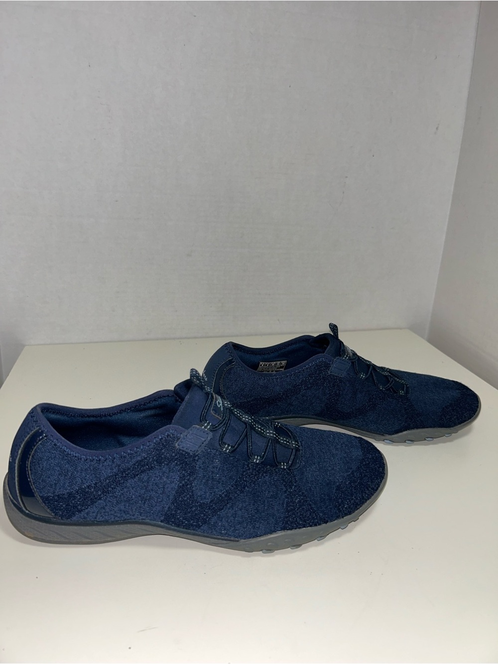 Skechers 23855 Relaxed Fit Breathe Easy Opputknity Blue Slip On Sneaker